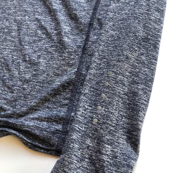 NIKE BLUE GREY MARLED 1/4 ZIP PULLOVER RUNNING TOP - Picture 4 of 6